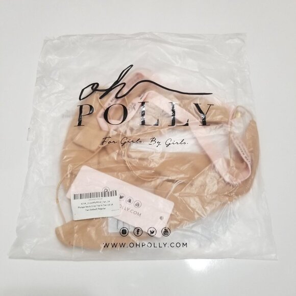 NWT Oh POLLY CROSS MY MIND  Plunge Neck Crop Top Color Tan Size US 10 - Picture 8 of 10